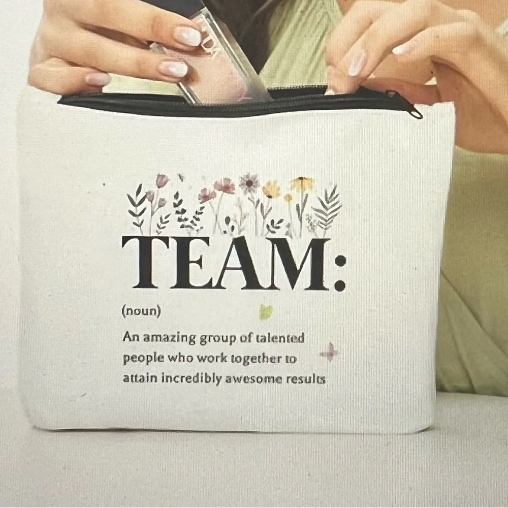 Team Definition Noun Cosmetic Bag – Inspirational Office Gift – NWOT